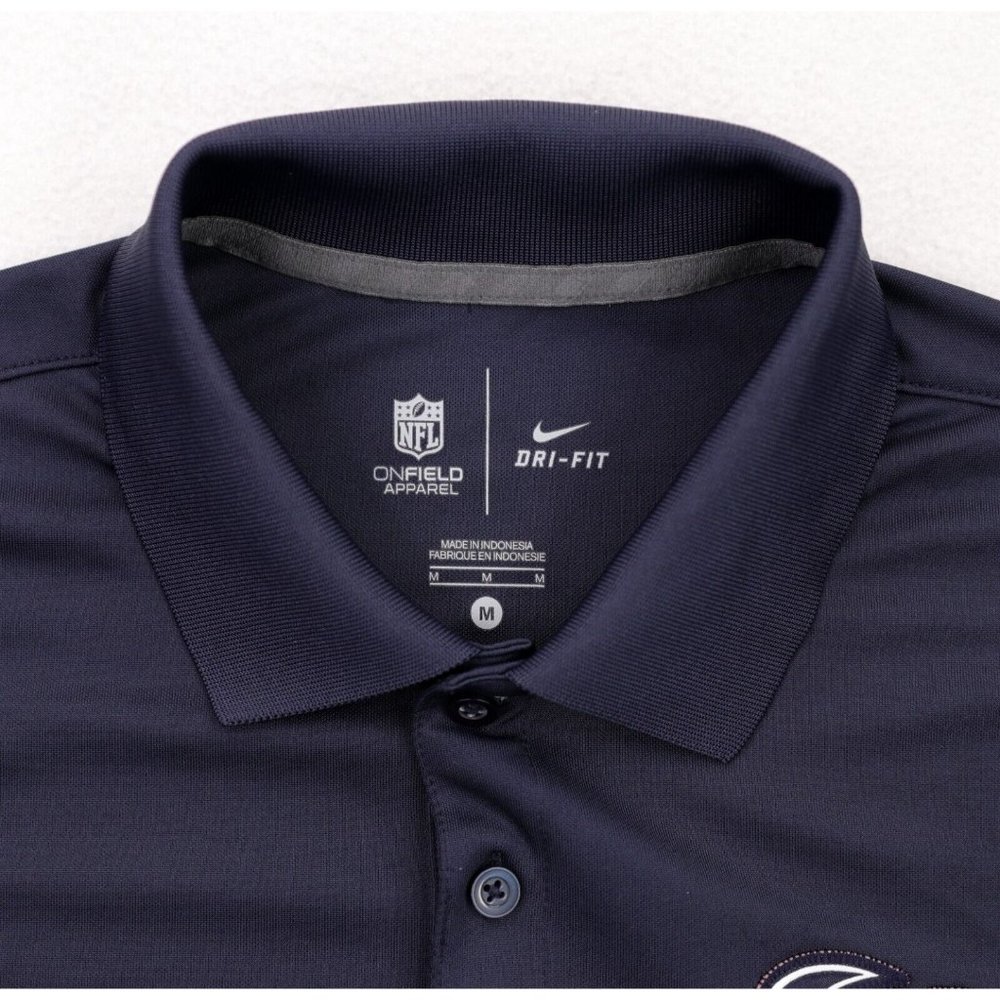Houston Texans Nike Polo Shirt Men's Medium Blue NFL On Field Apparel Dri-Fit - Picture 7 of 9